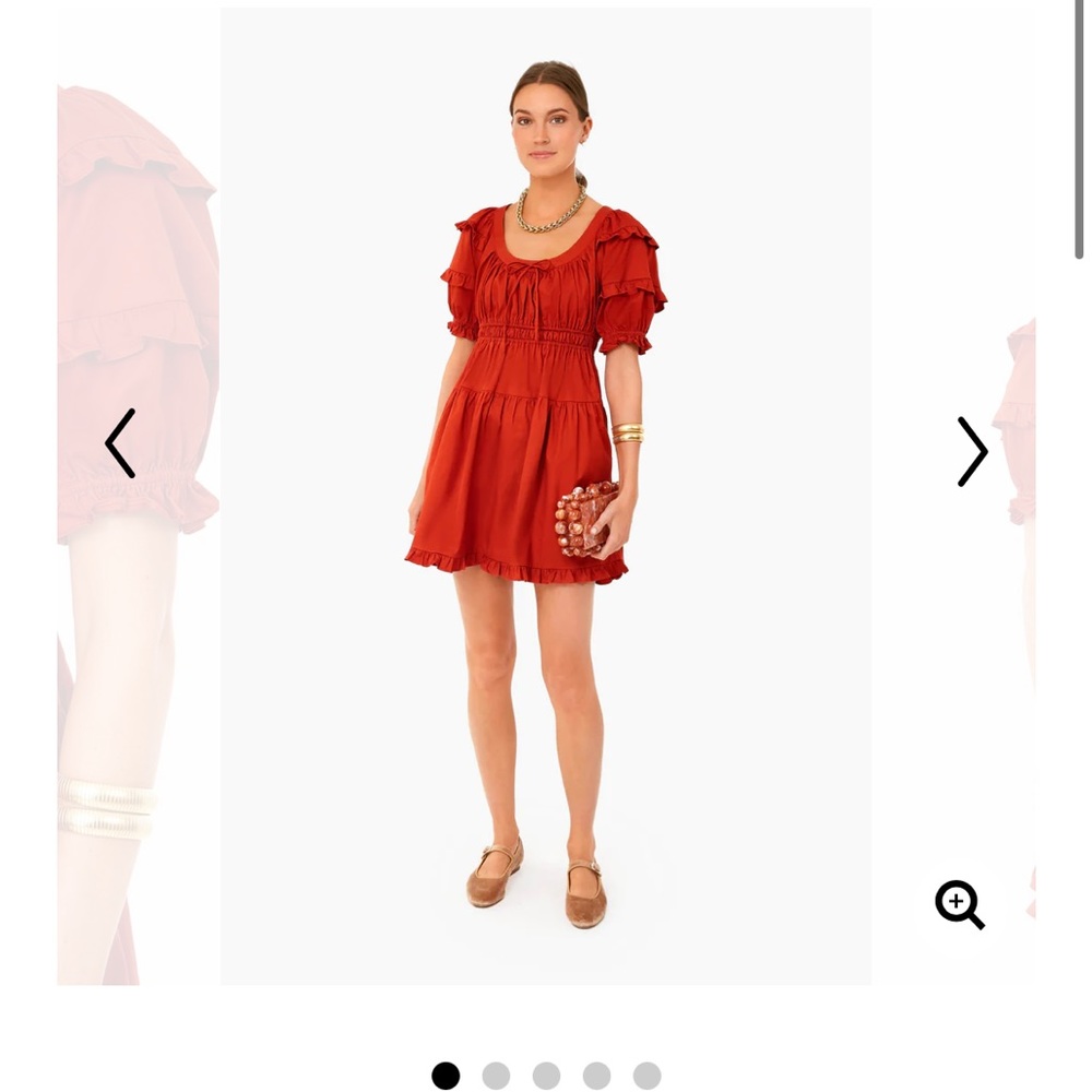 Tuckernuck Red/ Orange Puff Sleeve XS